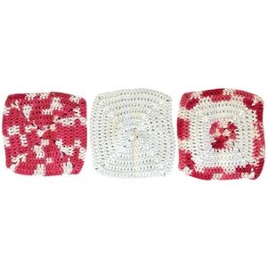 3 Peaches & Creme 100% USA #4 Medium Worsted Cotton Yarn Handmade Dishcloths